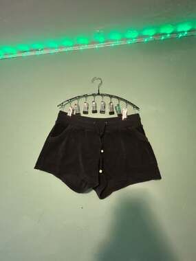 Vintage Victoria's Secret Plush & Lush Black Velour Lounge Shorts